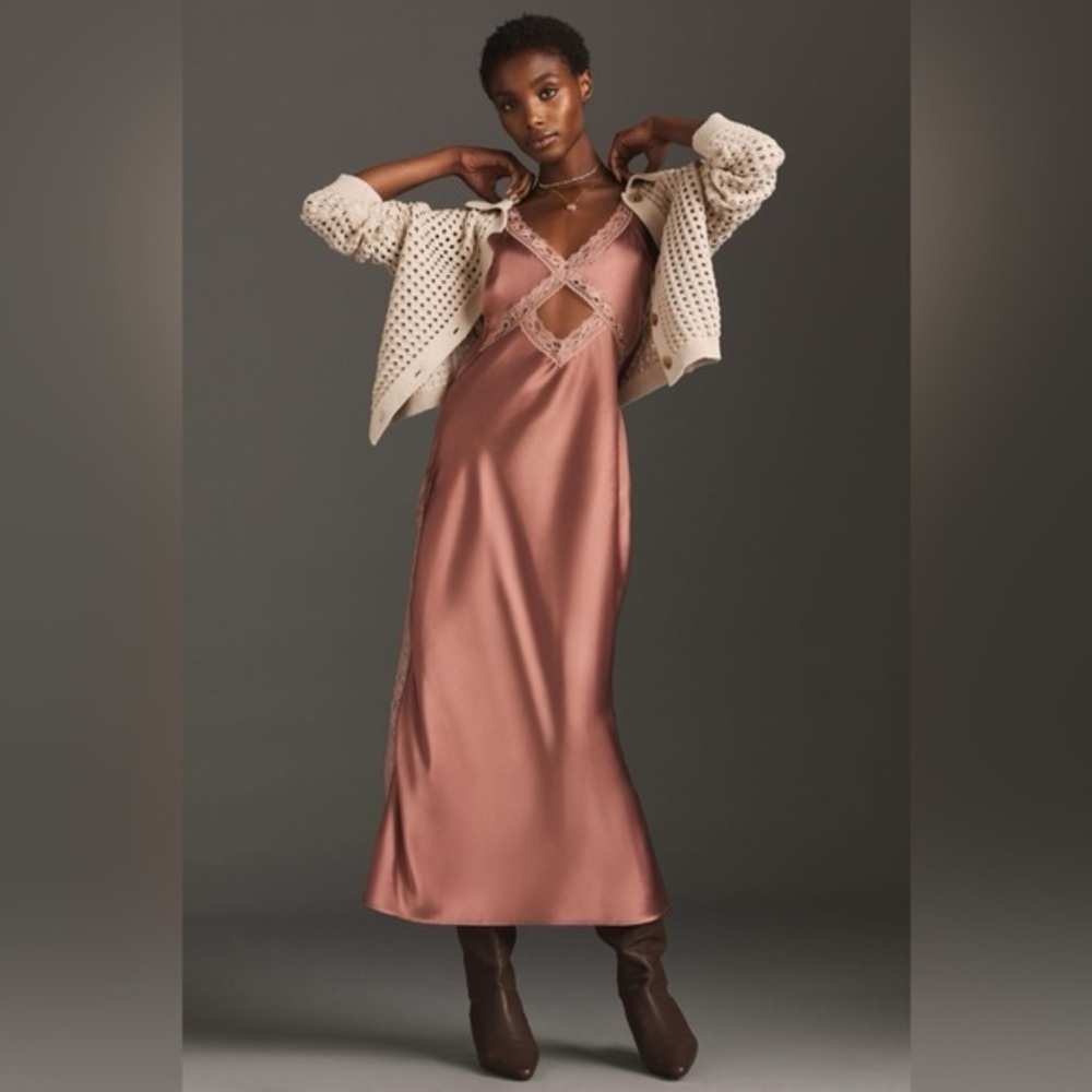 NWT Anthropologie Pink Midi Dress